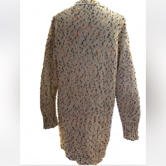 Rainbow Multi Colored Speckled Open-Front Cardigan Sweater - Picture 2 of 5